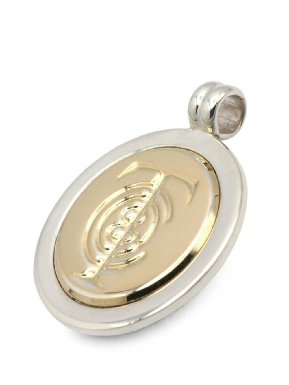 EGA TIFFANY & Co Silver 925 / Gold 750 Saint Christopher Coin Necklace Charm Top